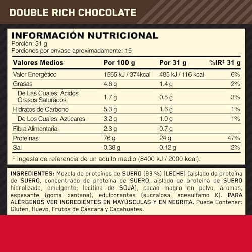 Optimum-Nutrition-Gold-Standard-100-Whey-Proteina-en-Polvo-para-Recuperacion-y-Desarrollo-Muscular-con-Glutamina-Natural-y-Aminoacidos-BCAA-Sabor-Double-Rich-Chocolate-15-Dosis-450-g