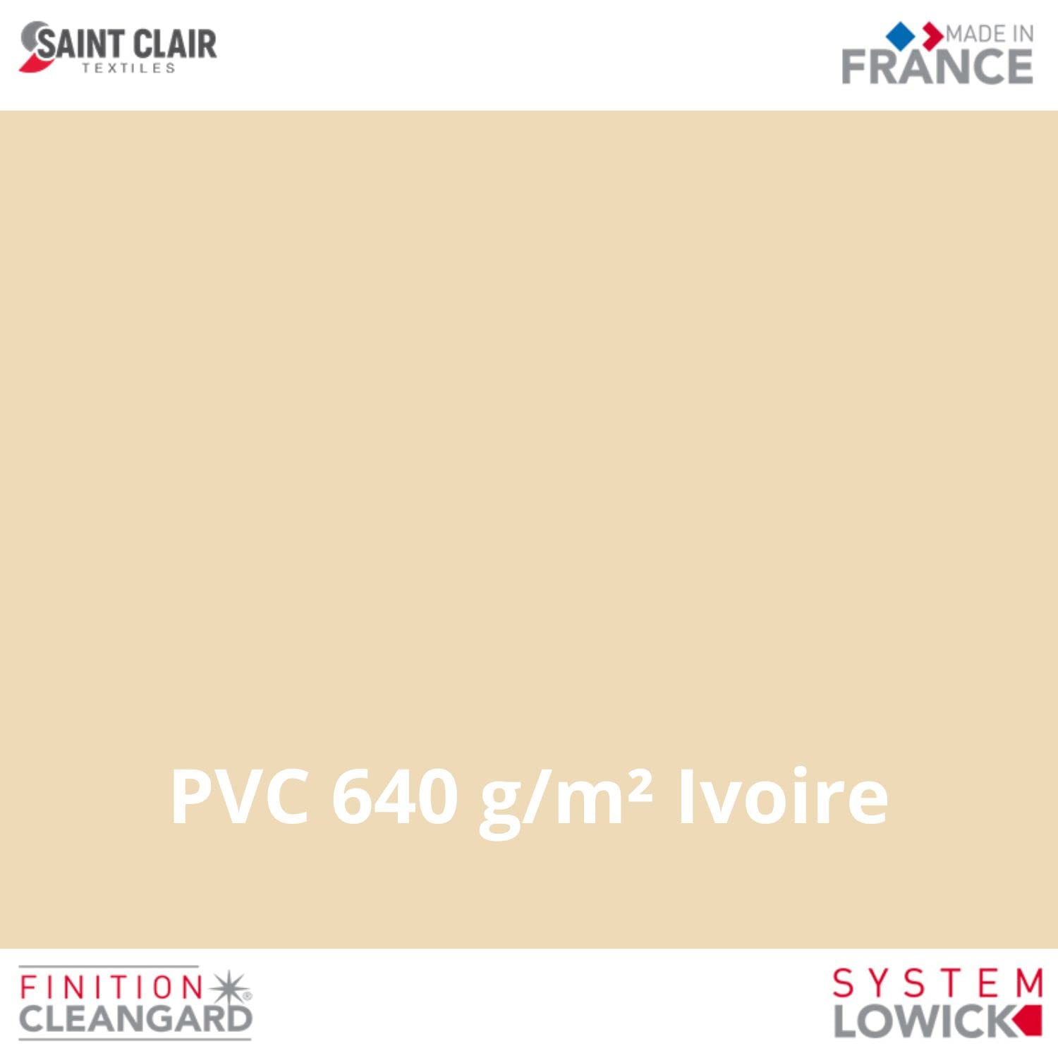 Bâche de Protection PVC 640 g/m² – 8 x 3,5 m – Ivoire – Oeillets INOX Tout Le Tour – Fabriqué en France