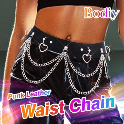 Bodiy Punk Waist Chain Belts Leather Gothic Layered Rave Belly Body Chains Jewelry for Women Sexy4