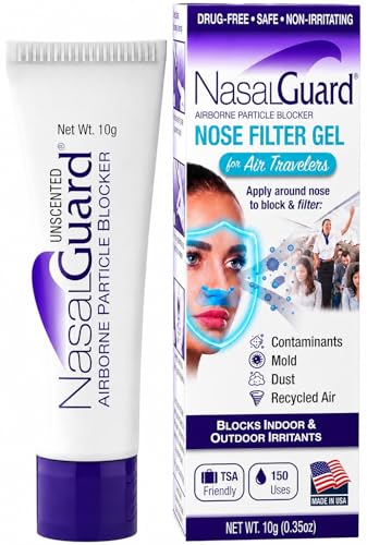 Image of for Air Travelers | Cabin Air Protection Gel | Helps Block Dust, Mold & Airborne Contaminants | Drug-Free, Applied Around Nose | TSA Friendly | 150+ Uses (Unscented, 10g)