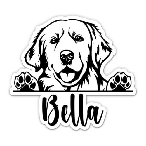 Golden Retriever Sticker - Custom Dog Name Vinyl Sticker -