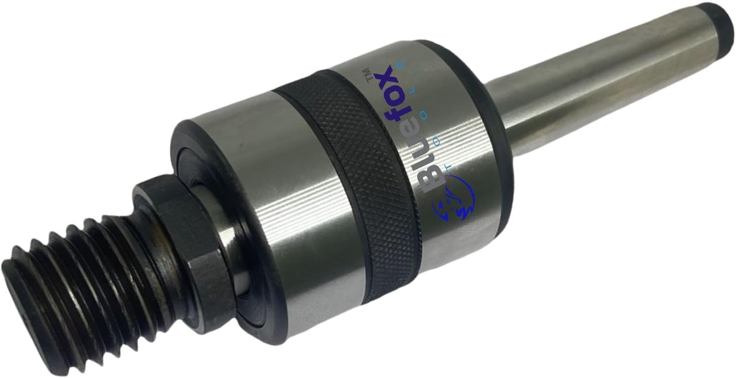 Woodworking LTCA18 Live Tailstock Chuck Adapter to 1" x 8tpi Thread with #2 Morse Taper Mount | Dimensions - 8.5 x 3 x 2.5 Inches | Threaded Lathe Tool Accessories | REVOLVING CENTER MT2