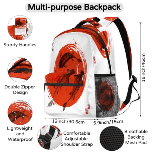 Sac à dos imprimé japonais multicolore grand format résistant - 2