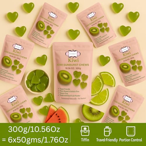 Confect Kiwi Sunburst Chews – Caramelos de fruta veganos miniatura 4