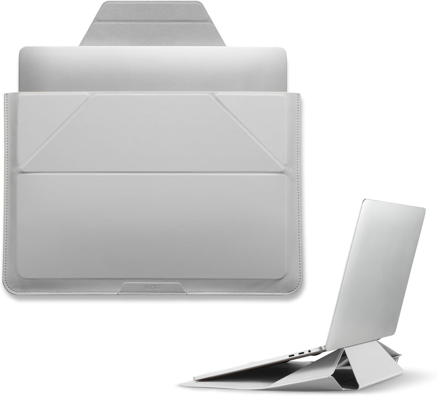 MOFT Laptop Carry Sleeve, 2-in-1 Laptop Bag & Stand for 14" MacBook Air/Pro & Dell/HP/Lenovo/Asus, Stylish Slim Computer Sleeve Bag with Expandable Storage for Computer Accessories, Misty Cove Misty Cove 14 inch