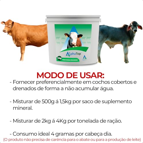 Contra Carrapato Mosca Do Chifre Mosca Da Cana e Vermes para Bovinos 5kg