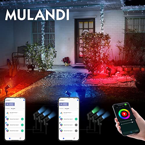 Mulandi Smart Landscape Lighting, 3 Pack Rgbw Color Changing Led With App Control Waterproof Spotlight, Outdoor Yard Spot Lights With 36W Transformer & Timer, Led Lawn Light With Music Sync #TOP7