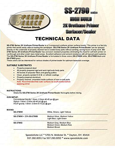 Speedokote SS-2790G/SS-2790A Super Fill High Build Primer Gray. thumb #1