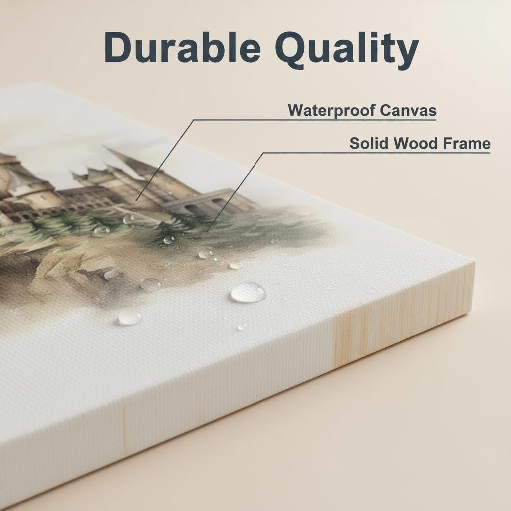 3pcs Magic Nursery Canvas Wall Art Express Train Owl Magic Castle Painting Picture Wall Decor Neutral Watercolor Poster Print Artwork For Kids' Baby Nursery Living Room Decoration Framed