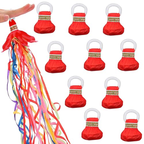 10 Pièces Lancer Serpentin, Serpentins Multicolores pour Fête, Streamer Poppers, Confettis à la Main pour Anniversaire, Mariage, Fête, Décoration de Fête...