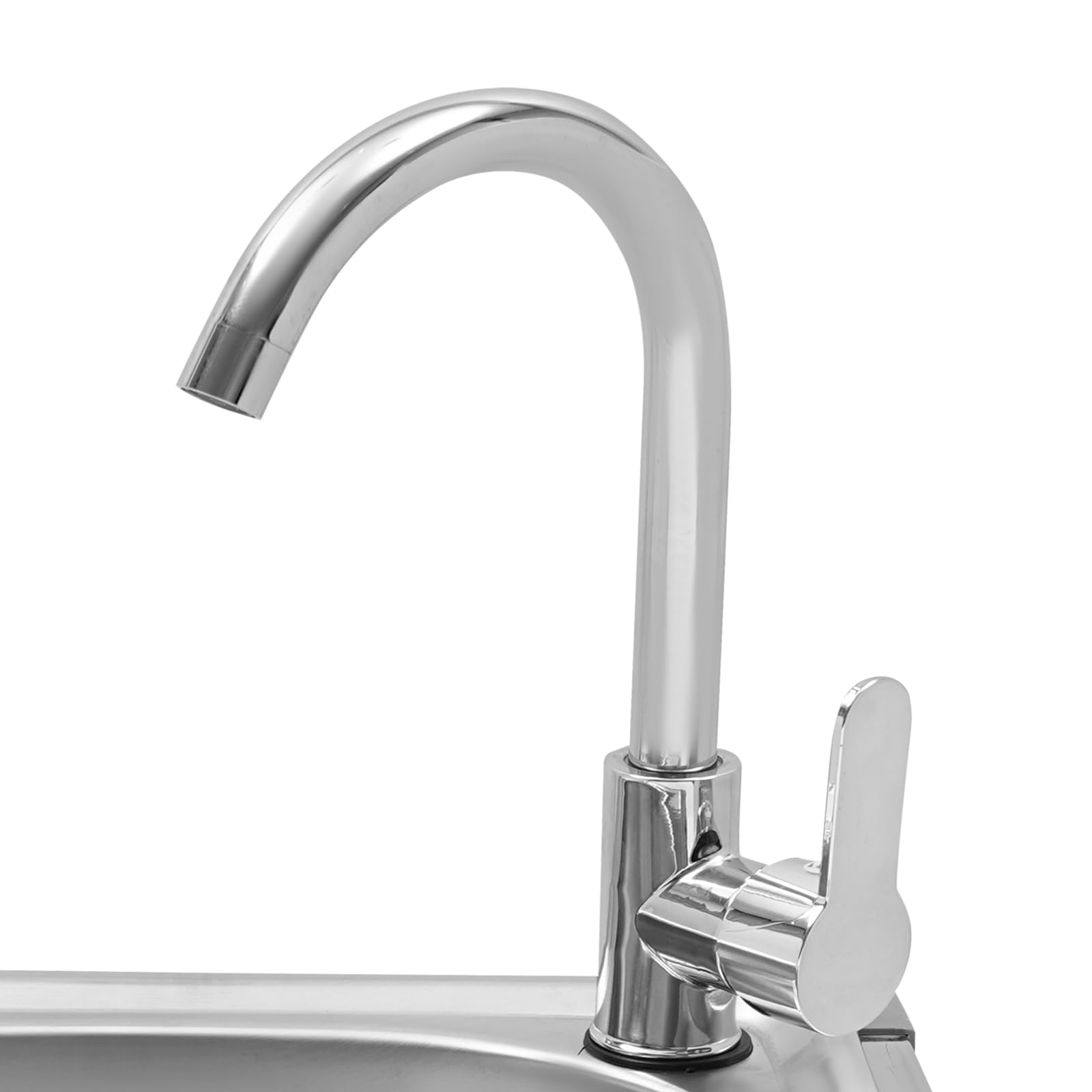 Lavello con base 201, in acciaio inox, autoportante, con rubinetto per acqua calda e fredda, capacità di carico 60 kg, con rubinetto a 360°, lavandino da campeggio (38 x 33 x 75 cm)