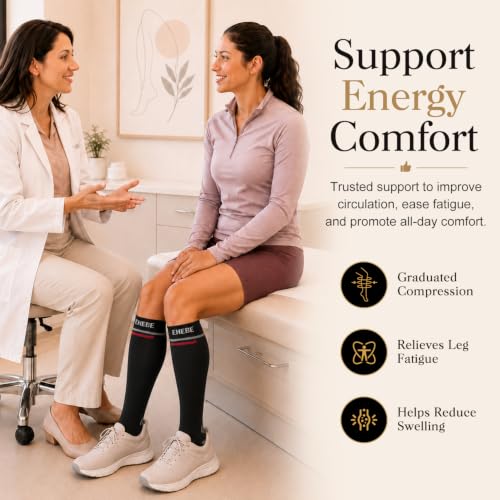 Image of Laite Hebe 4 Pairs-Compression Socks for Women&Men Circulation-Best Support for Nurses,Running,Athletic
