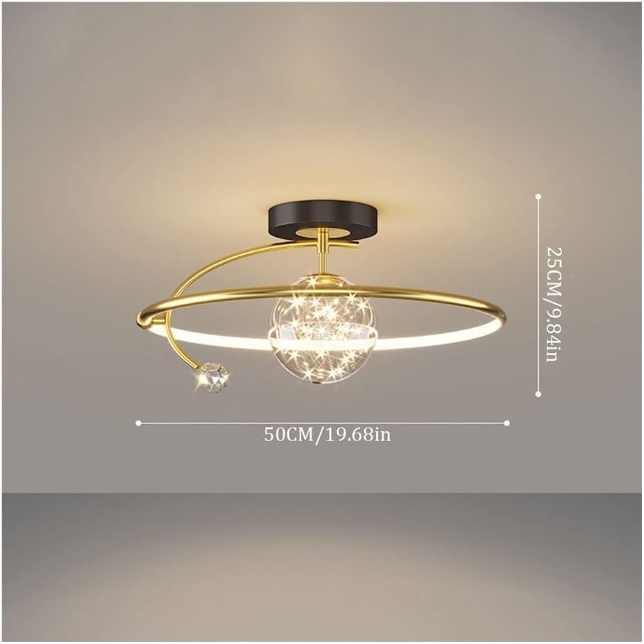 Plafonnier semi-encastré LED dimmable noir et doré chic