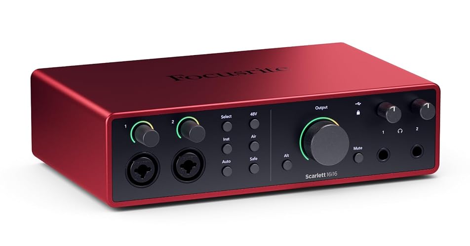 Focusrite Scarlett 16i16 4th Gen USB Audio Interface, for Songwriting, Music Production, Recording, and Podcasting — High-Fidelity, Studio Quality Recording, and All the Software You Need to Record - 16i16