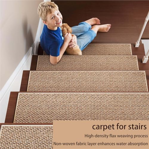 Alfombra antideslizante para escaleras con fijación segura en peldaños de madera 7
