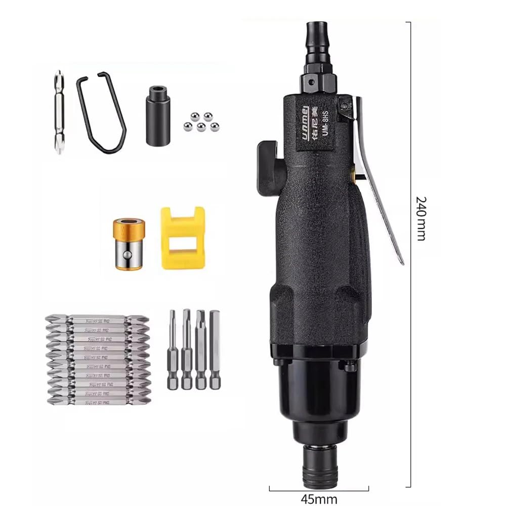 Industrial-Grade Pneumatic Screwdriver 180N.m High-Torque Air Reversible Screw Driver M6-M8 10000RPM UM-8HS