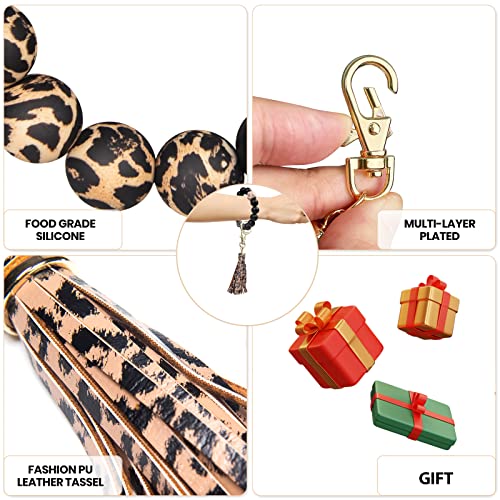 Pakaseboxes Wristlet Keychain, Silicone Beaded Car Key Ring Bracelet With Tassel Gift For Women Mother Office Outdoor #TOP6