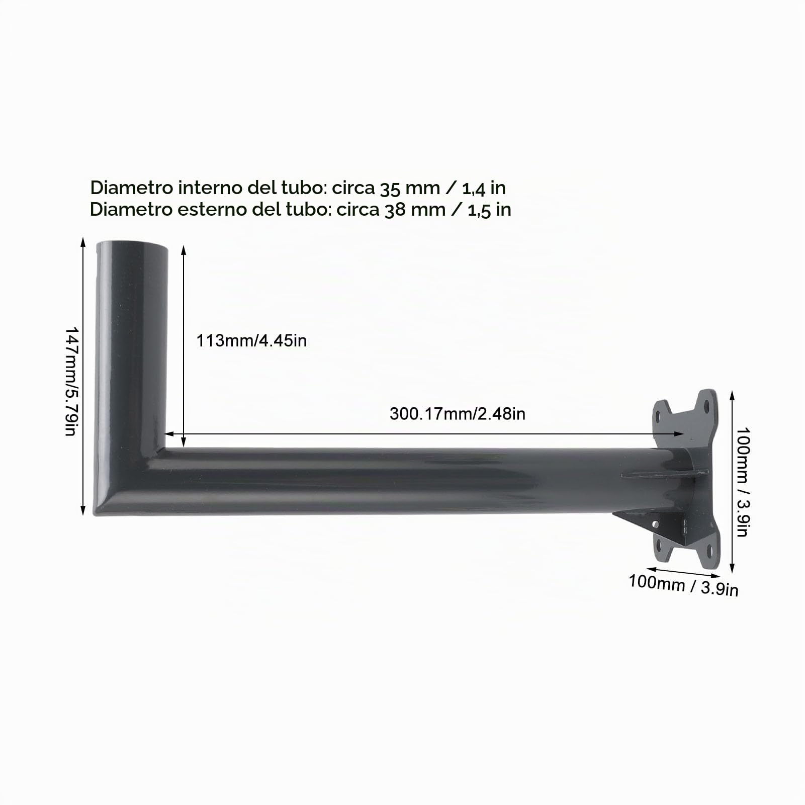 Kit di Montaggio Internet per Satellite, Supporto Tetto su Palo Parete Supporto Parete Lungo Staffa Montaggio per Antenna Rettangolare J per V2