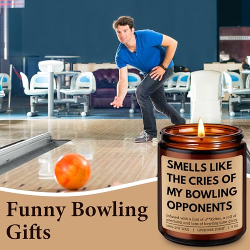 Miracu Candle, Bowling Gifts for Men Women, Funny Gifts for Bowlers Lovers, Candlepin Bowling Ball Themed Stuff, Birthday Mothers Fathers Day Idea for Team League Player Friend Dad Husband Boyfriend