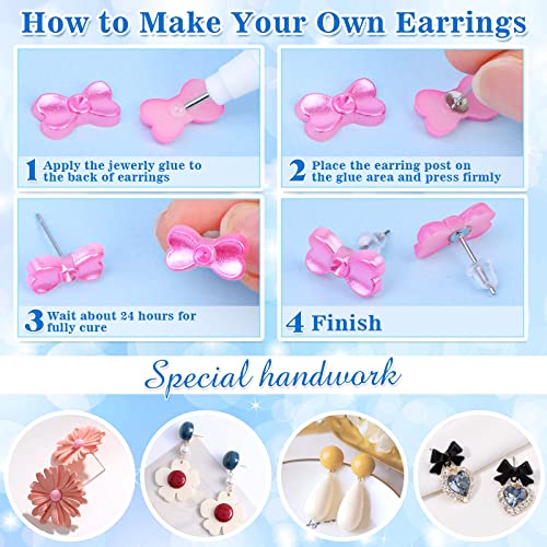 image for Evatage Jewelry Glue with Earring Posts for Jewelry Making, 1002Pcs Va