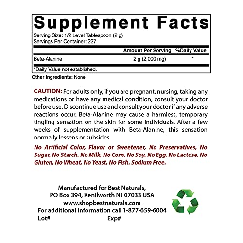 Best Naturals Beta Alanine Powder 1 Pound & Alpha Lipoic Acid 600 Mg #TOP1