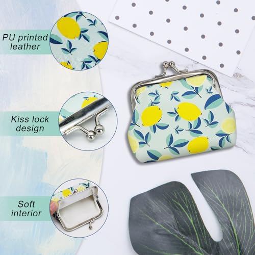 2pcs Coin Purse, PU Leather Coin Pouch Wallet Pouch for Women and Girls, Compact Change Purse with Kiss Lock for Change, Receipts, Keys (style 2)3