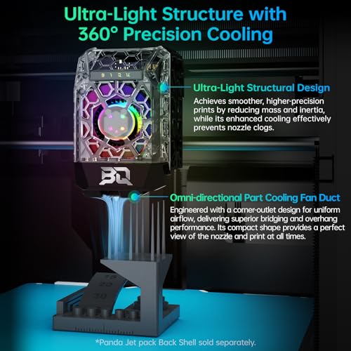BIQU Panda Jet Pack V2.0 Transparent Shell with RGB Light Upgrade Print Head for Bambu-Lab P1P/P1S/X1C/X1E 3D Printer by BIQU - Used condition - US$37.99