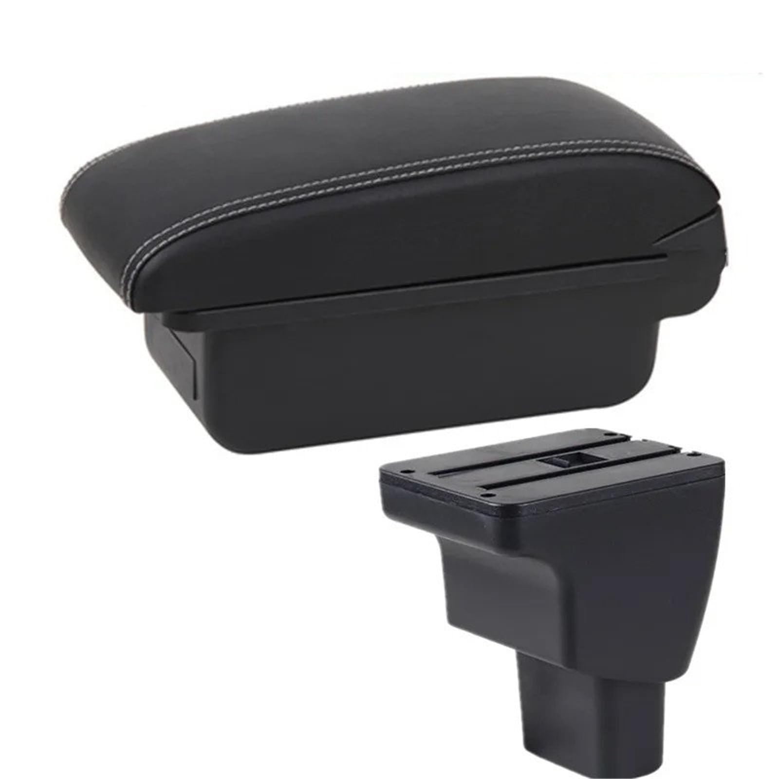 NOKRGQW Car Armrest Box For Hyundai I10 Armrest Central Storage Box Interior Dedicated Retrofit Parts Car Accessories(A3 white line No USB)