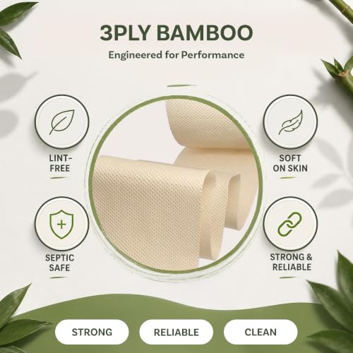Image of Bamboo Story, Bamboo Toilet Paper Unbleached, 48 Rolls, 3 Ply and 300 Sheets Bamboo Toilet Tissue - FSC Certified, Biodegradable, Chemical Free, Plastic Free, BPA Free, Septic Safe Toilet Paper
