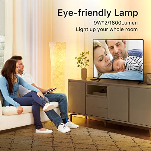 Chiphy Floor Lamp, Dimmable 61"(L) Tall Standing Lamp, 3 Levels Adjustable Brightness Led Bulbs, Column Floor Light, Red Gradient Fabric Lampshade, Home Decor For Living Room, Bedroom, Kids Room #TOP7