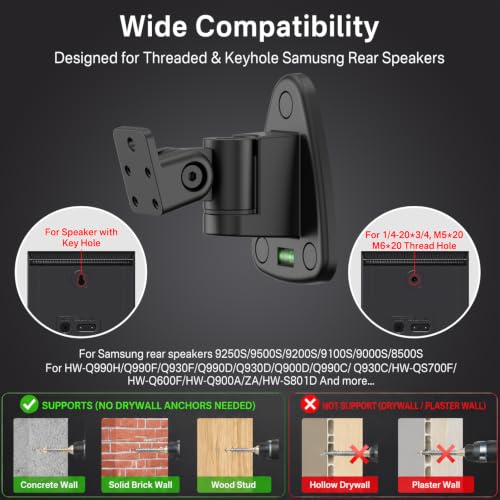 Image of Adjustable Speaker Wall Mount for Samsung Speakers With Keyhole&Thread Hole