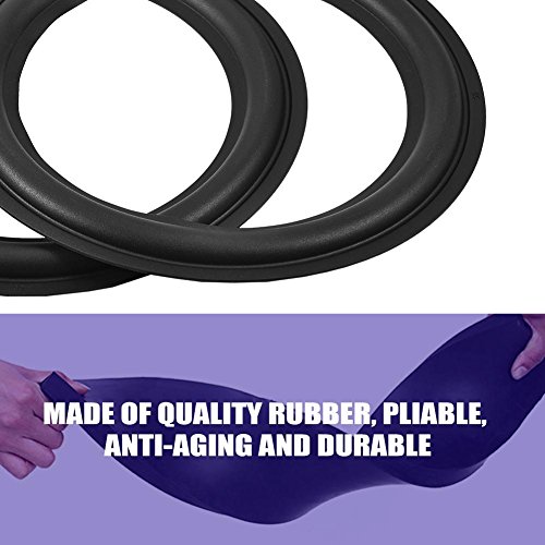 Image of Yoidesu 2pcs Black Color 8 inch Rubber Speaker Edge Surround Rings Replacement Parts for Speaker Repair or DIY,Perforated Rubber Speaker Foam Edge Subwoofer Surround Foam Replacement Parts