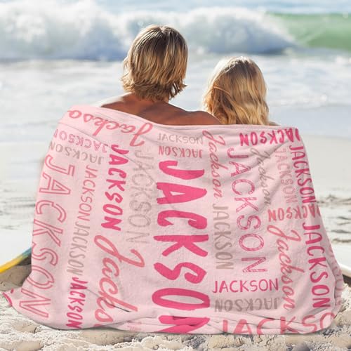 Personalized Name Blanket Customized Baby Blankets for Girls Boys Adults Monogrammed Blankets and Throws Christmas Birthday Mothers Fathers Valentines Day Gift
