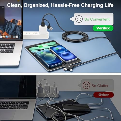 Image of Verilux PD 240W Type C Cable Fast Charging with 480Mbps Data Sync 6.6FT | Multi C Type Charger Cable with USB-C & Lighting Connectors and USB-A /USB-C Input for iPhone 17 /16 /15, Galaxy S26 /S25 /S24