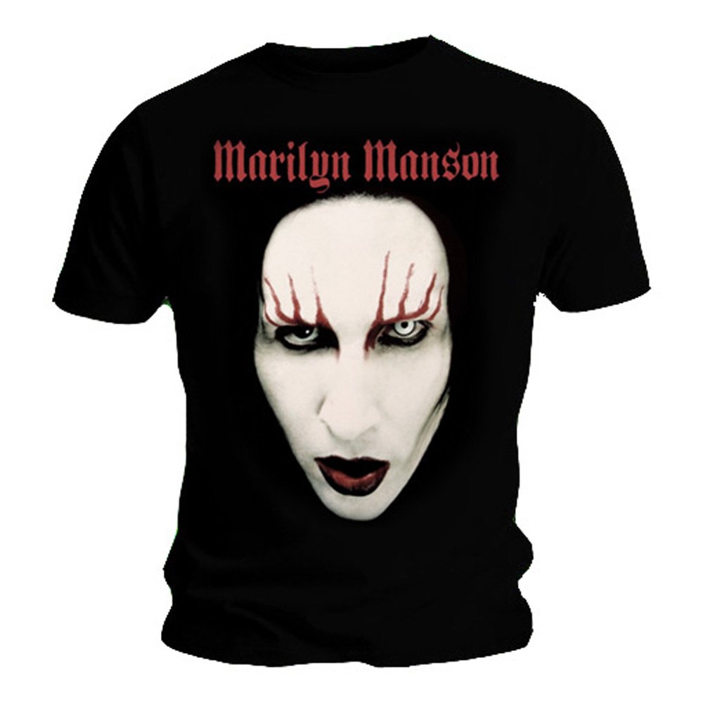 Official T Shirt MARILYN MANSON Face Flames RED LIPS Logo XXL