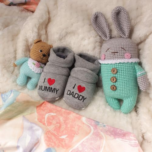 Infants Toddler Soft Warm Cozy Fuzzy Slippers Non-Slip Lined Socks Shoes3