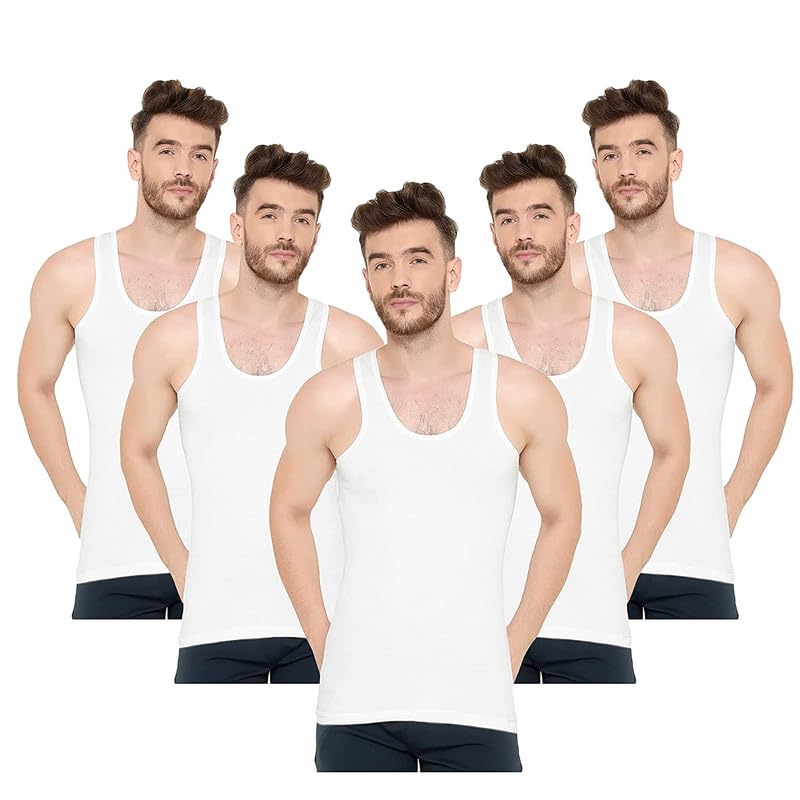 innero Venus Men's Vest | Cotton Sleevless Round Neck Vest, Baniyan, Ganji, Undershirt (White)-picture-26