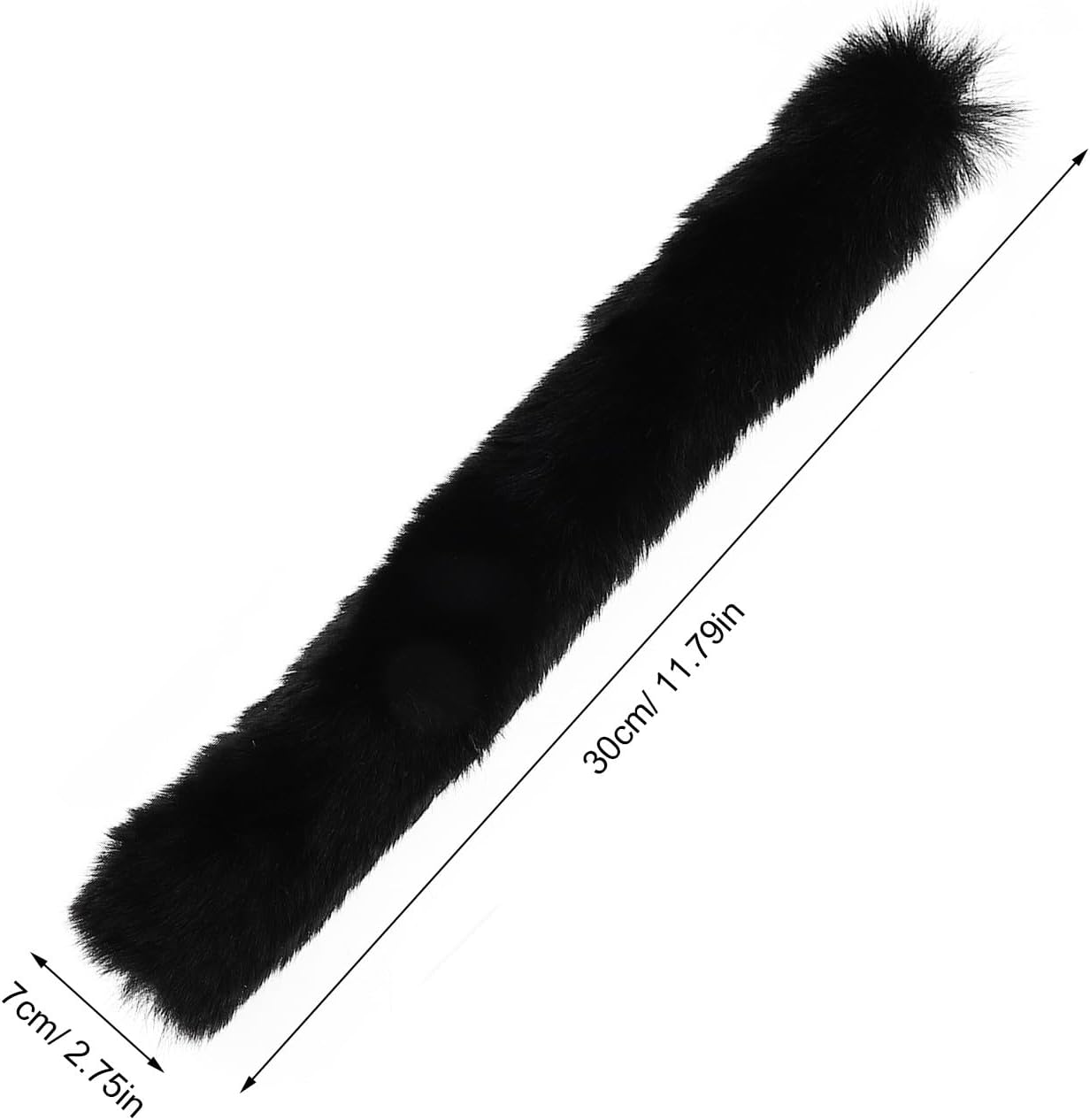 IDEANATEGRATE 2pcs Plush Purse Chain Strap Protector - 12" Faux Fur Bag Strap Cover/Protector Zippered - Shoulder Handbag Chain Cover for Tote - DIY Bag Accessories