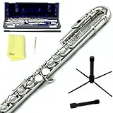 Sky C Flute with Lightweight Case, Cleaning Rod, Cloth, Joint Grease and Screw Driver -  Curved...