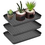 【Borde Elevado】:Cada bandeja cuenta con un borde elevado, que ayuda a contener cualquier desorden de la suciedad diaria, las gotas de lluvia, las cajas de arena para gatos, las plantas en macetas y más. La superficie de la alfombra permite que las suelas de los zapatos se sequen más rápido.