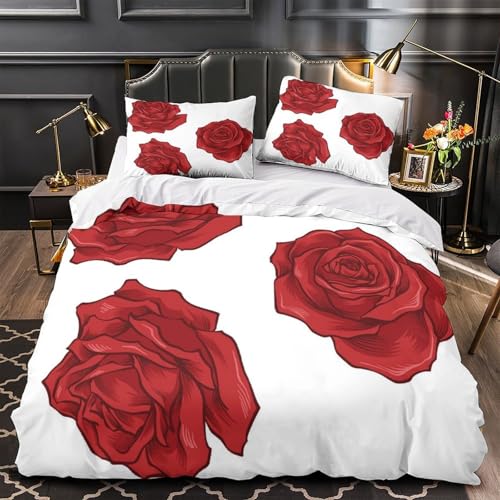 Parure de lit protea rouge en microfibre Super King size 260x220 cm