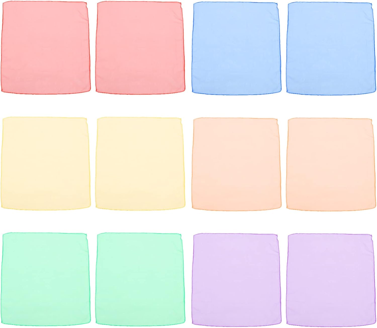 12pcs Square Dance Scarves for Boys and Girls Soft Breathable Veils for Performance Juggling and Play Includes Each Color