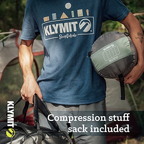 Klymit Wild Aspen Lightweight Rectangle Sleeping Bag, 20°F Sleeping Bag For Camping, Hiking, And Backpacking In Cold Weather, Green #TOP4