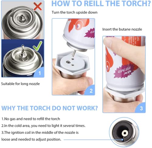 Mini Kitchen Torch, Sondiko Butane Torch Refillable Blow Torch Lighter With Adjustable Flame&Safety Lock For Cooking, Bbq, Creme Brulee, Diy, Soldering (Butane Gas Not Included) #TOP3