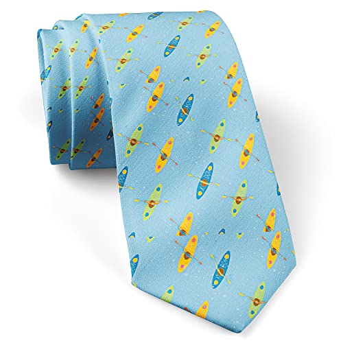 ( Canoe Kayak Boats ) Fashion Novelty Necktie, Conversation Neckwear Ties Great for Party and Events
