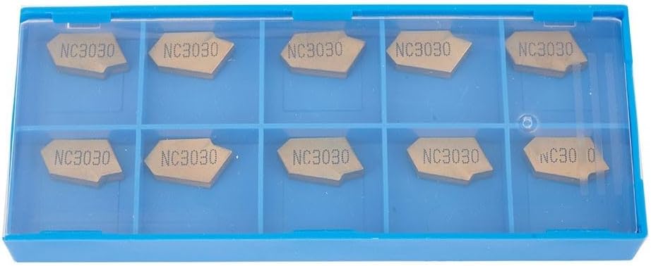 10 Pack For CNC Grooving Insert 3mm Width Indexable Carbide Cut-Off Parting Tool for Steel -Finishing Compatible with NC3020 SP300 GTN-3