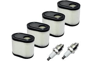 Tecumseh 36905 4-Pack Air Filter & 2-Pack RJ19LM Spark Plug Replacement Kit...