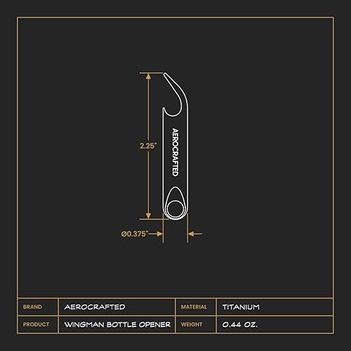 Miniatura 2 de Wingman - Abridor de botellas de titanio para llevar a diario, abridor de cerveza multifuncional y herramienta de barra de palanca para llaveros,