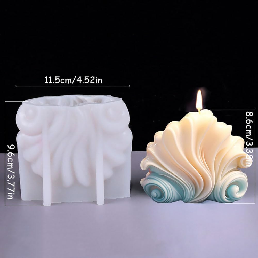 3D Shell Candle Mold Ocean Silicone Molds for Resin Crafts Sea Shell Candle Molds for Candle Making Supplies DIY Scented Candles Soap Molds Summer Shells Epoxy Resin Molds Ice Mold Silicone Mold
