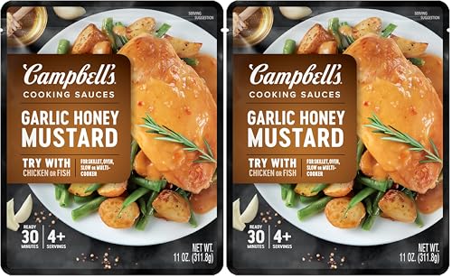 Campbell’s Cooking Sauces, Garlic Honey Mustard Sauce, 11 Oz Pouch (Pack of 2)